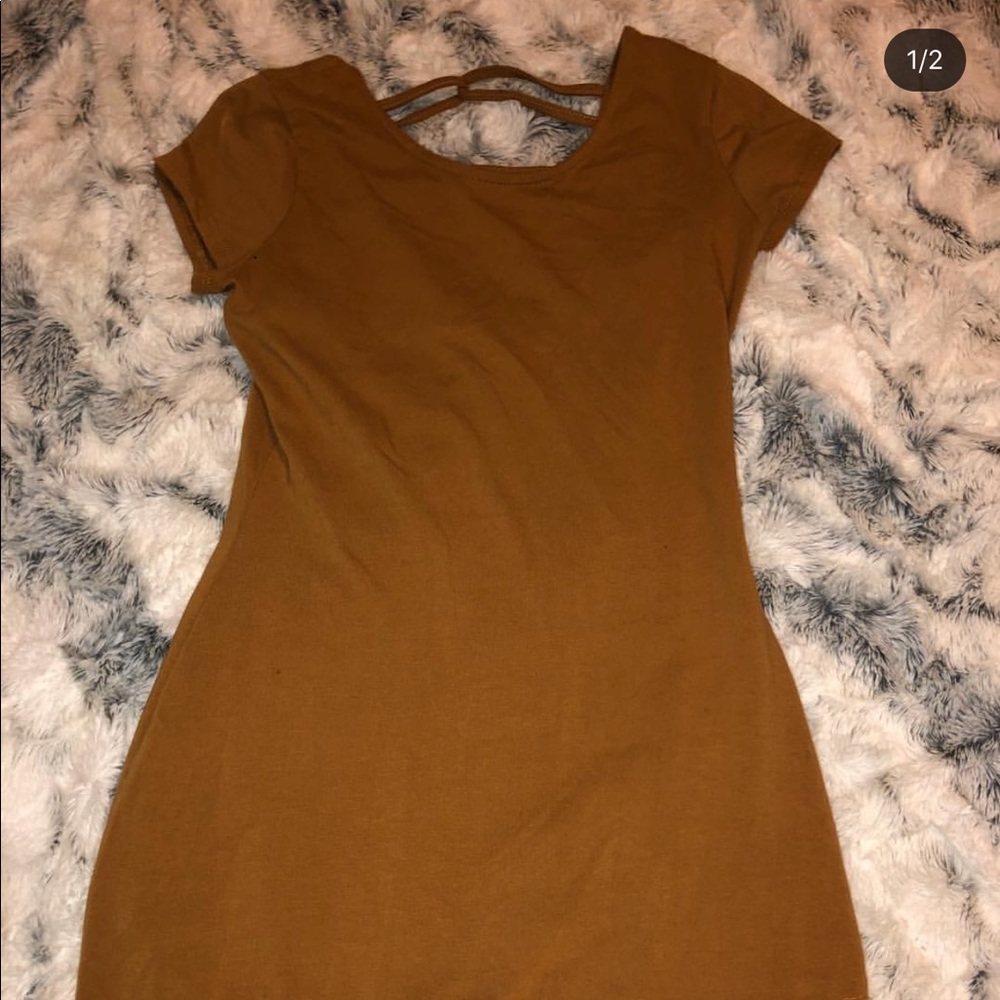 Tight tan dress